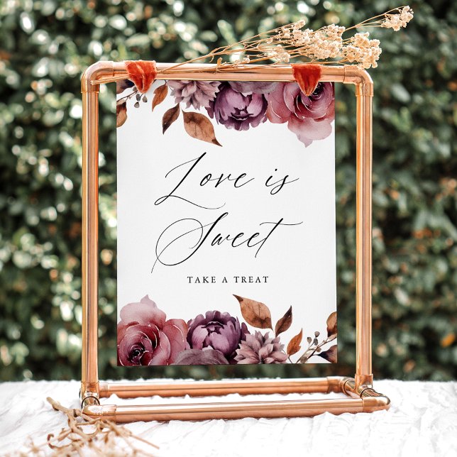 Rustic Autumn Floral Love is Sweet Favour Sign (Creator Uploaded)