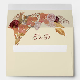 Rustic Autumn Floral Pumpkin Wedding Envelope