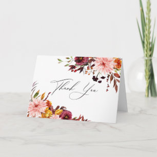 Rustic Autumn Floral Thank You Card