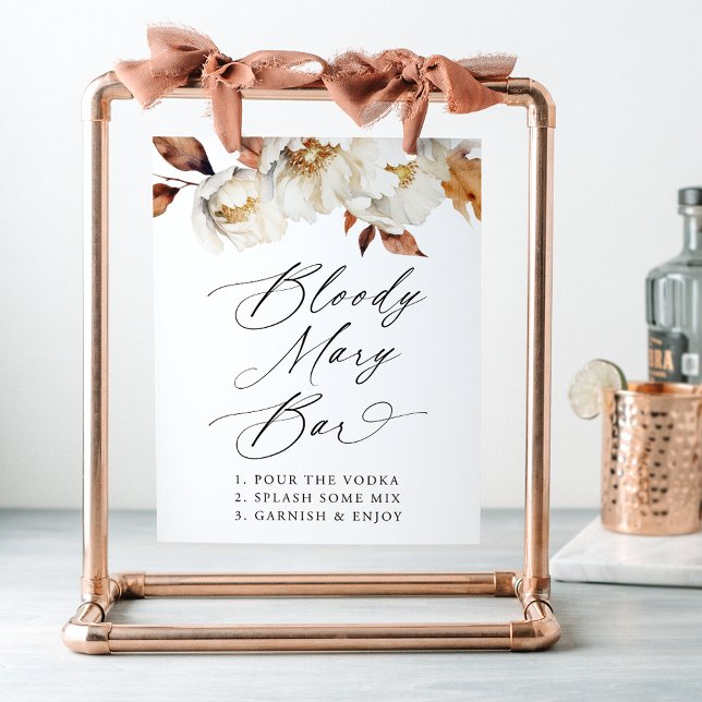 Rustic Autumn Floral Wedding Bloody Mary Bar Sign (Creator Uploaded)