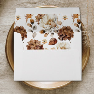 Rustic Autumn Floral Wedding Invitation Envelope