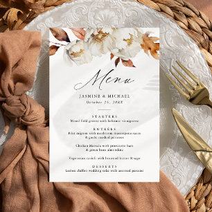 Rustic Autumn Floral Wedding Menu