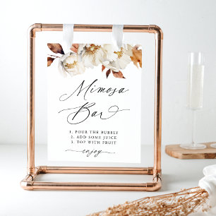 Rustic Autumn Floral Wedding Mimosa Bar Sign