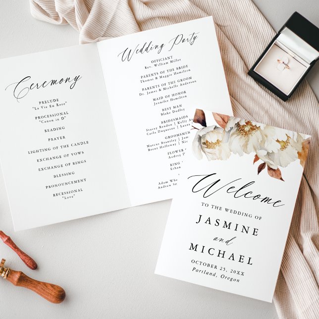 Rustic Autumn Floral Wedding Programme (Creator Uploaded)
