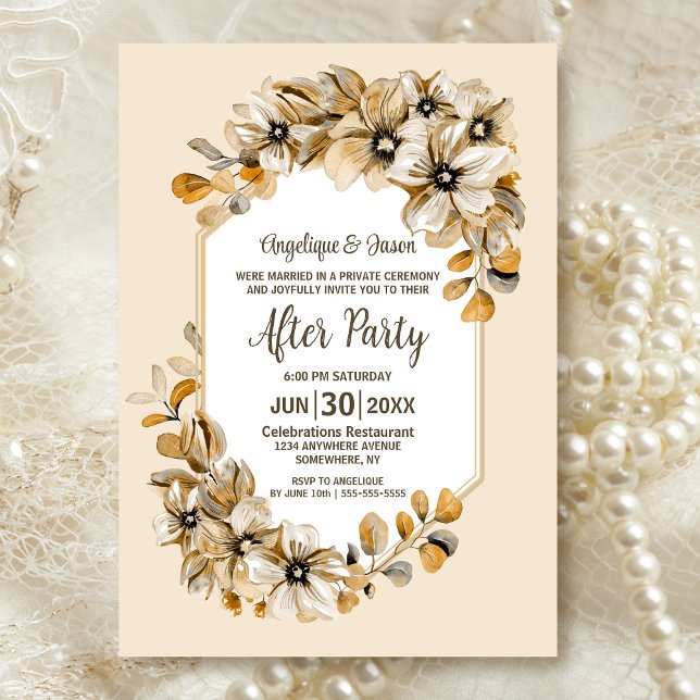 Rustic Autumn Floral Wedding Reception Invitation (Creator Uploaded)