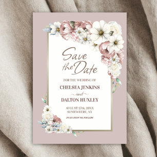 Rustic Autumn Floral Wedding Save the Date