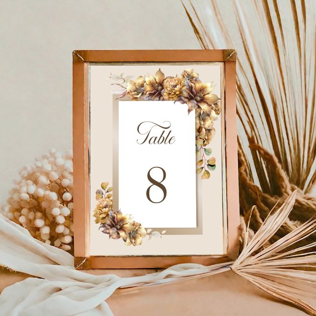 Rustic Autumn Floral Wedding Table Number (Creator Uploaded)
