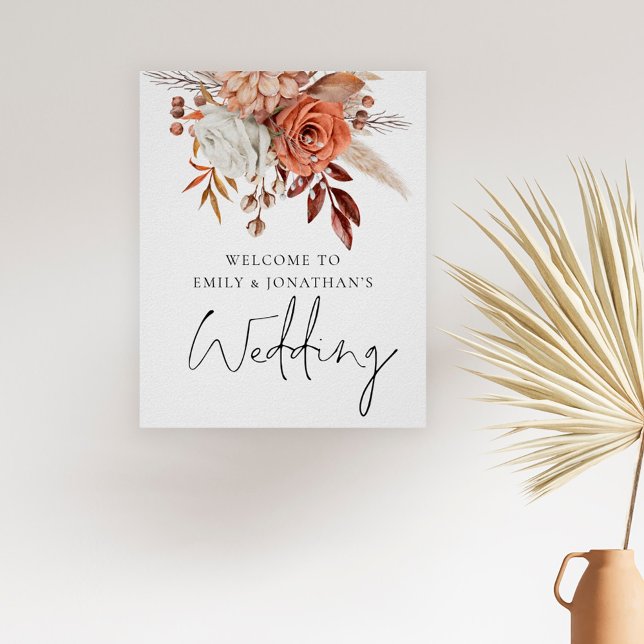Rustic Autumn Florals Welcome to Wedding Poster (Creator Uploaded)