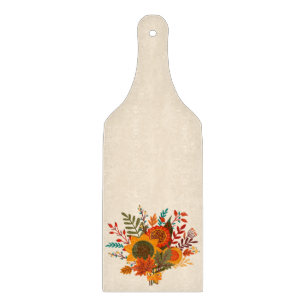 Rustic Autumn Flowers Cutting Board