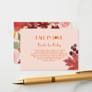 Rustic Autumn Foliage Fall in Love Books for Baby Enclosure Card