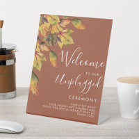 Rustic Autumn Foliage Wedding Unplugged Ceremony