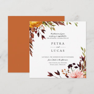Rustic Autumn Forest Botanical Wedding Invitation