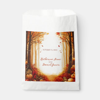 Rustic Autumn Forest Pumpkin Wedding Favour Bags