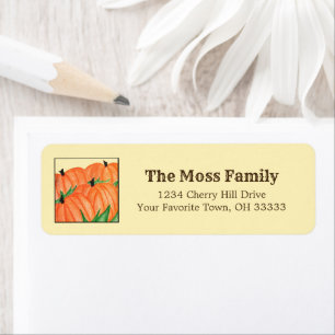 Rustic Autumn Halloween Pumpkins Return Address
