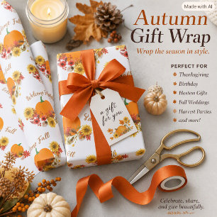 Rustic Autumn Harvest Fall Season Wrapping Paper
