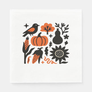 Rustic Autumn Harvest Folk Classic T-Shirt Napkin