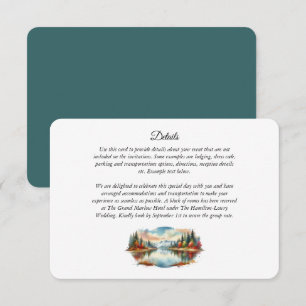 Rustic Autumn Lakeside Forest Wedding Enclosure Card