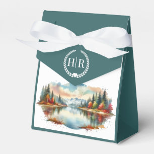 Rustic Autumn Lakeside Forest Wedding Favour Box