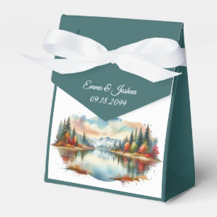  Rustic Autumn Lakeside Forest Wedding Favour Box