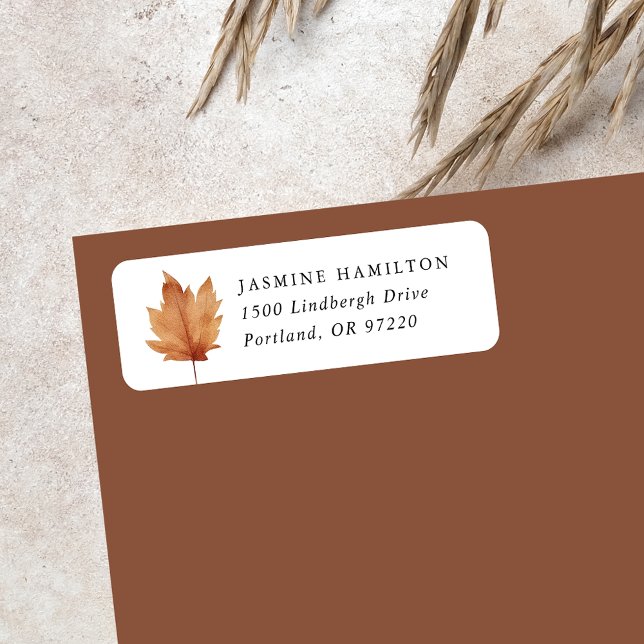 Rustic Autumn Leaf Return Address (Creator Uploaded)