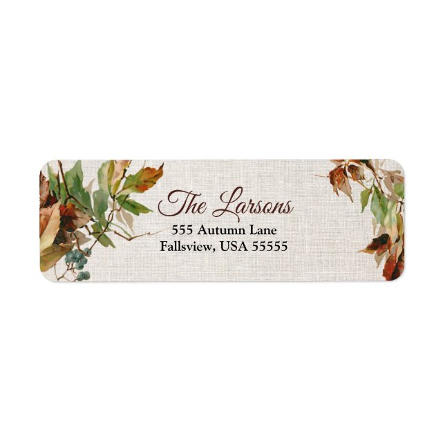Rustic Autumn Leaves and Linen (Front)