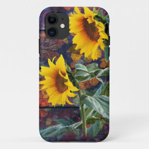 Rustic Autumn Leaves and Sunflowers Case-Mate iPhone Case