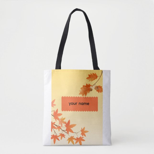 Rustic Autumn Leaves Fall Foliage Personalised Tote Bag (Front)