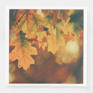 Rustic Autumn Leaves Paper Dinner Napkins