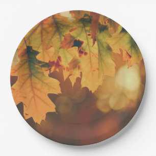 Rustic Autumn Leaves Paper Plates