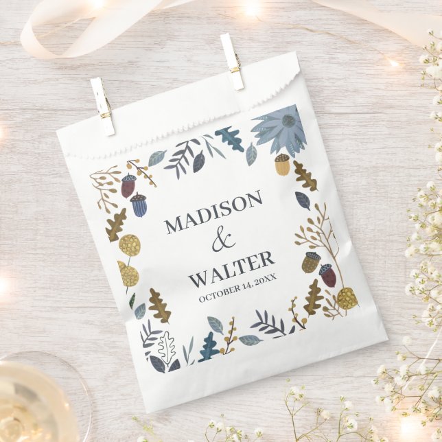 Rustic Autumn Leaves Wedding Favour Bag Fall (Clipped)