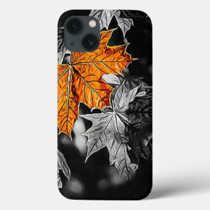 Rustic Autumn Maple Leaf iPhone 13 Case