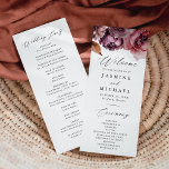 Rustic Autumn Marsala Floral Wedding Program<br><div class="desc">Rustic autumn floral wedding program featuring a top border of watercolor fall flowers and foliage in shades of marsala, burgundy, purple, brown, and orange. The fall floral bouquet is complimented by a modern calligraphy script. Personalise the front of the autumn boho floral wedding program with your names, wedding date and...</div>
