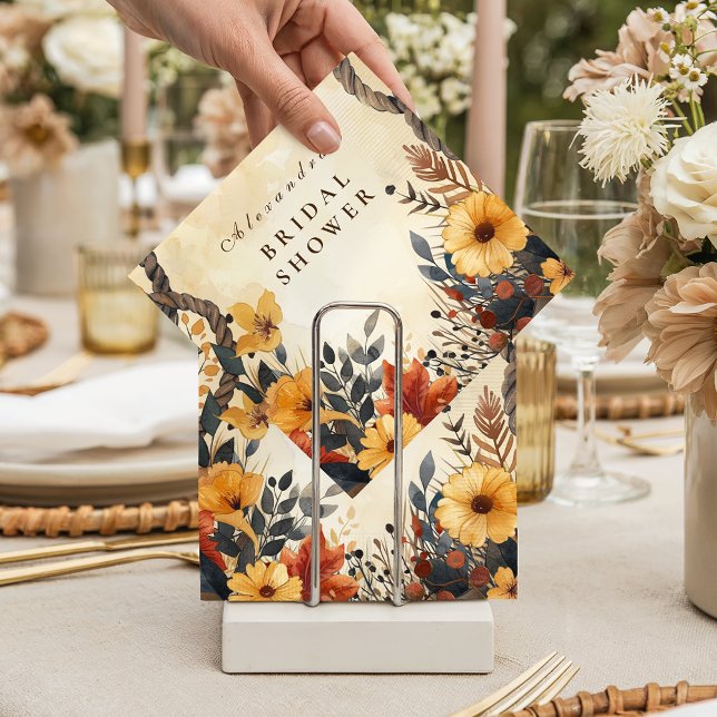 Rustic Autumn Meadow Bridal Shower Napkin (Creator Uploaded)