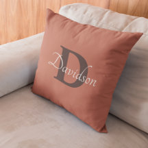 Rustic Autumn Monogram Burnt Orange Fall Decor