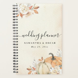 Rustic Autumn Orange Pumpkins & Flowers Planner