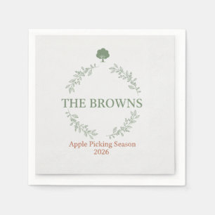 Rustic Autumn Orchard Apple Picking Picnic Napkins