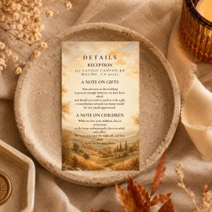Rustic Autumn Outdoor Wedding Enclosure Card