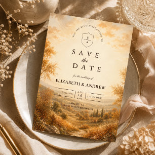 Rustic Autumn Outdoor Wedding Save The Date