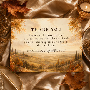 Rustic Autumn Outdoor Wedding Thank You Card