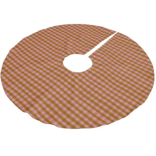 Rustic Autumn Plaid Geometric Pattern   Brushed Polyester Tree Skirt