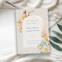 Rustic Autumn Pumpkin Arch Floral Save the Date