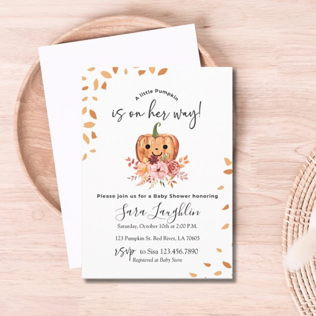 Rustic Autumn Pumpkin Autumn Baby Shower Invitation (Rustic Autumn Pumpkin Baby Shower Invitation)