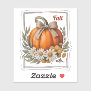 Rustic Autumn Pumpkin Burlap Bow Daisies Harvest