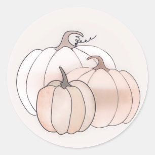 Rustic Autumn Pumpkins Classic Round Sticker