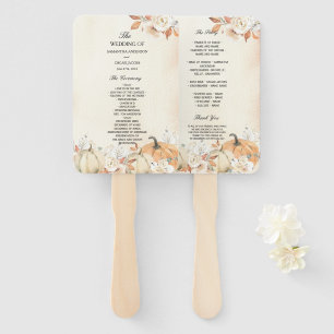 Rustic Autumn Pumpkins & Flowers Hand Fan
