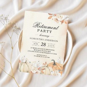 Rustic Autumn Pumpkins & Flowers  Invitation
