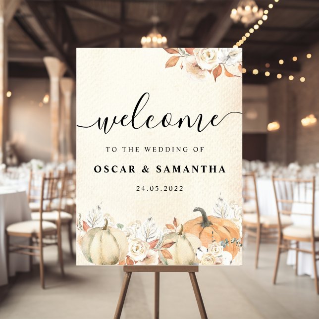 Rustic Autumn Pumpkins & Flowers  Poster (Creator Uploaded)