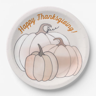 Rustic Autumn Pumpkins Paper Plate