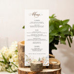 Rustic Autumn Roses Botanical Script Menu<br><div class="desc">The romance of an Autumn wedding is captured in this elegant design featuring watercolor roses and greenery in warm Fall colours of terracotta, ivory, rust, chestnut, dusty blue and sage green with touches of gold sparkles. This design also features unique text graphics in a custom calligraphy script font with colour...</div>