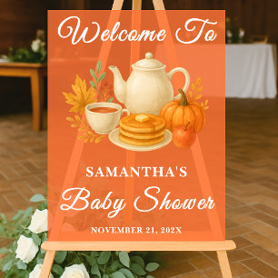 Rustic Autumn Tea Party Baby Shower Welcome Acrylic Sign